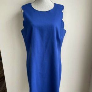 J Crew Scalloped Shift Dress Size 14 Royal Blue